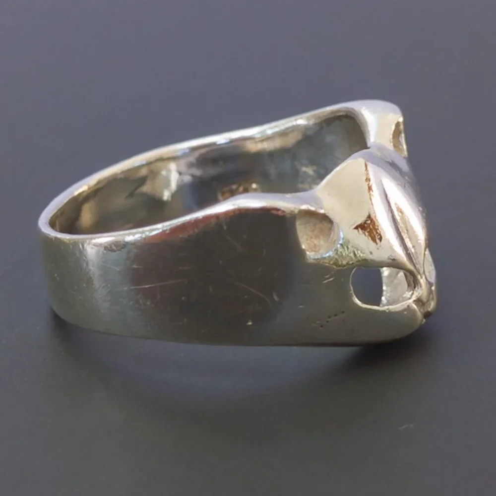 Sterling Silver Cat Mask Ring – Open Eyes, Size 5.5, 3.45 g